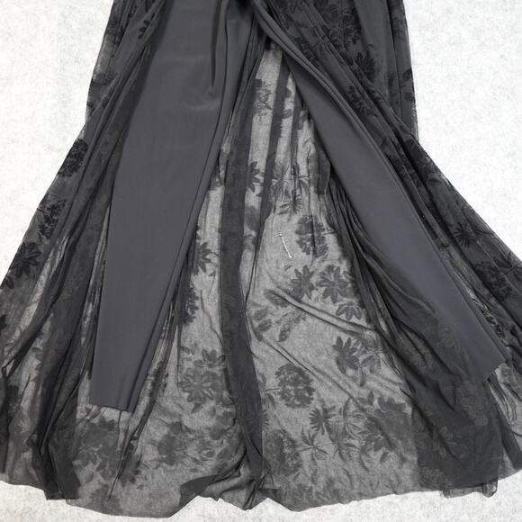 Chiara Boni Jumpsuit Womens 40/Small/4? One Shoulder Velvet Floral Overskirt - Picture 5 of 16